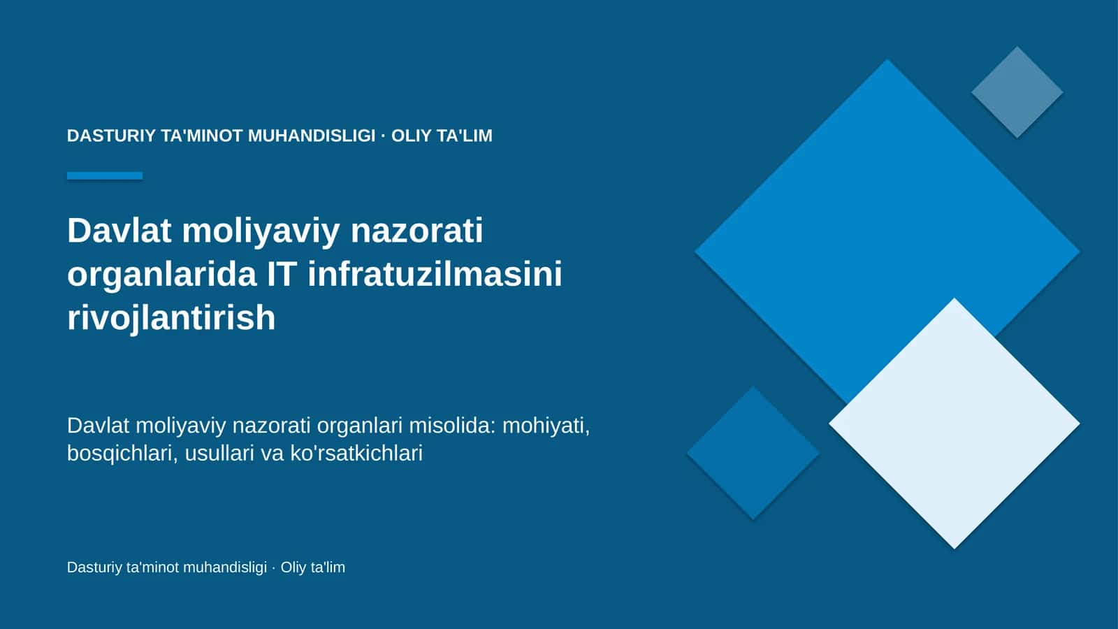 DASTURIY TA'MINOT MUHANDISLIGI