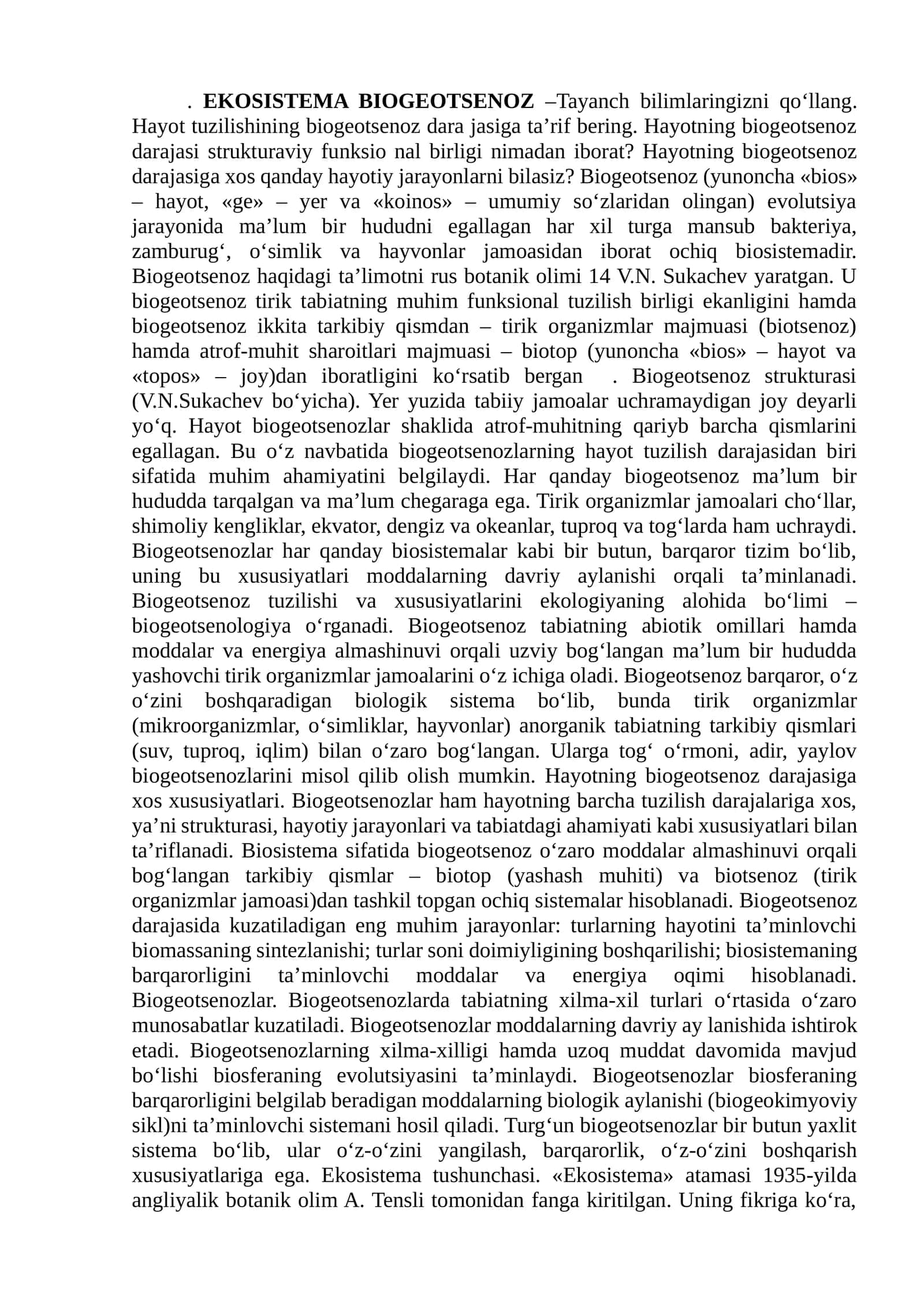 EKOSISTEMA BIOGEOTSENOZ