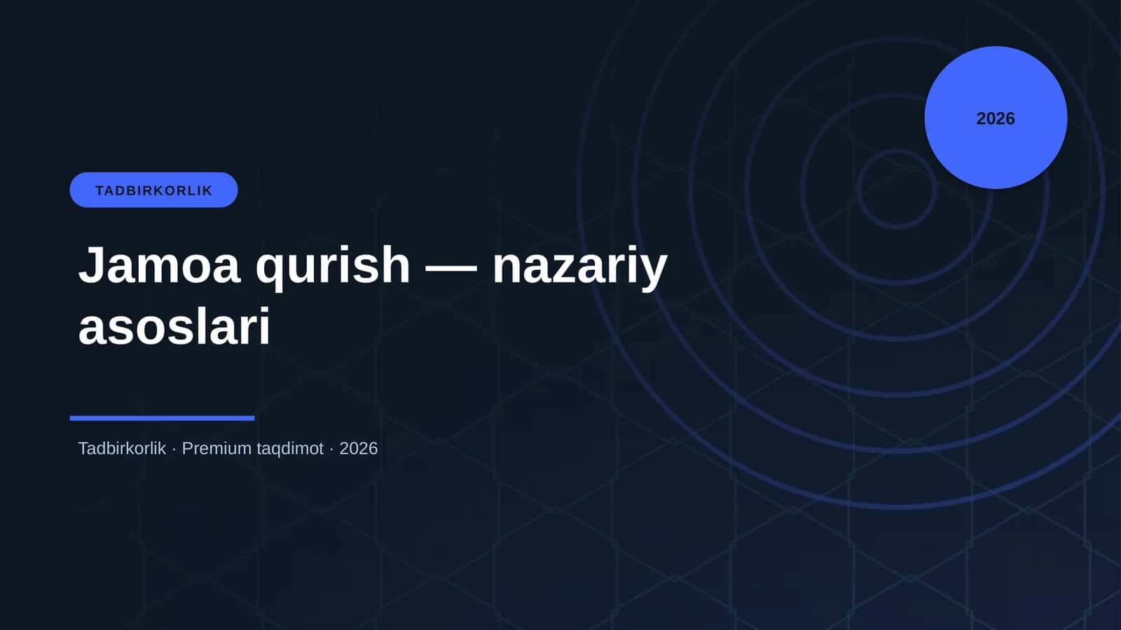 Jamoa qurish — nazariy asoslari