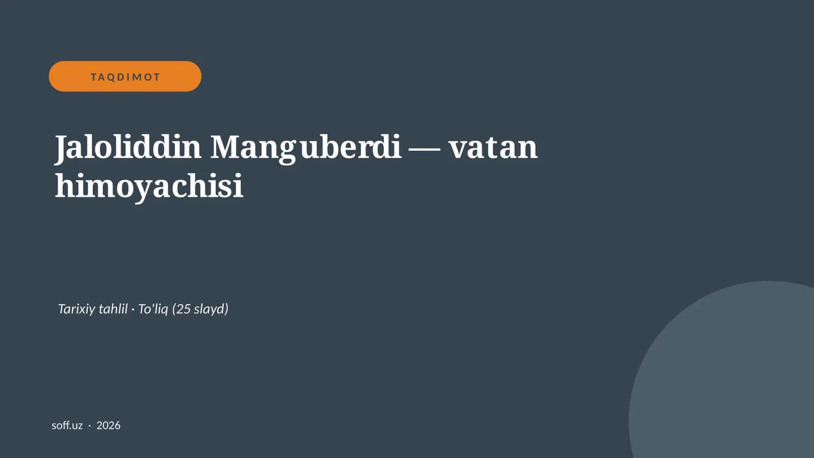 Jaloliddin Manguberdi — vatan himoyachisi