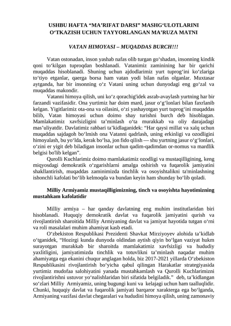 "VATAN HIMOYASI – MUQADDAS BURCH!!!"