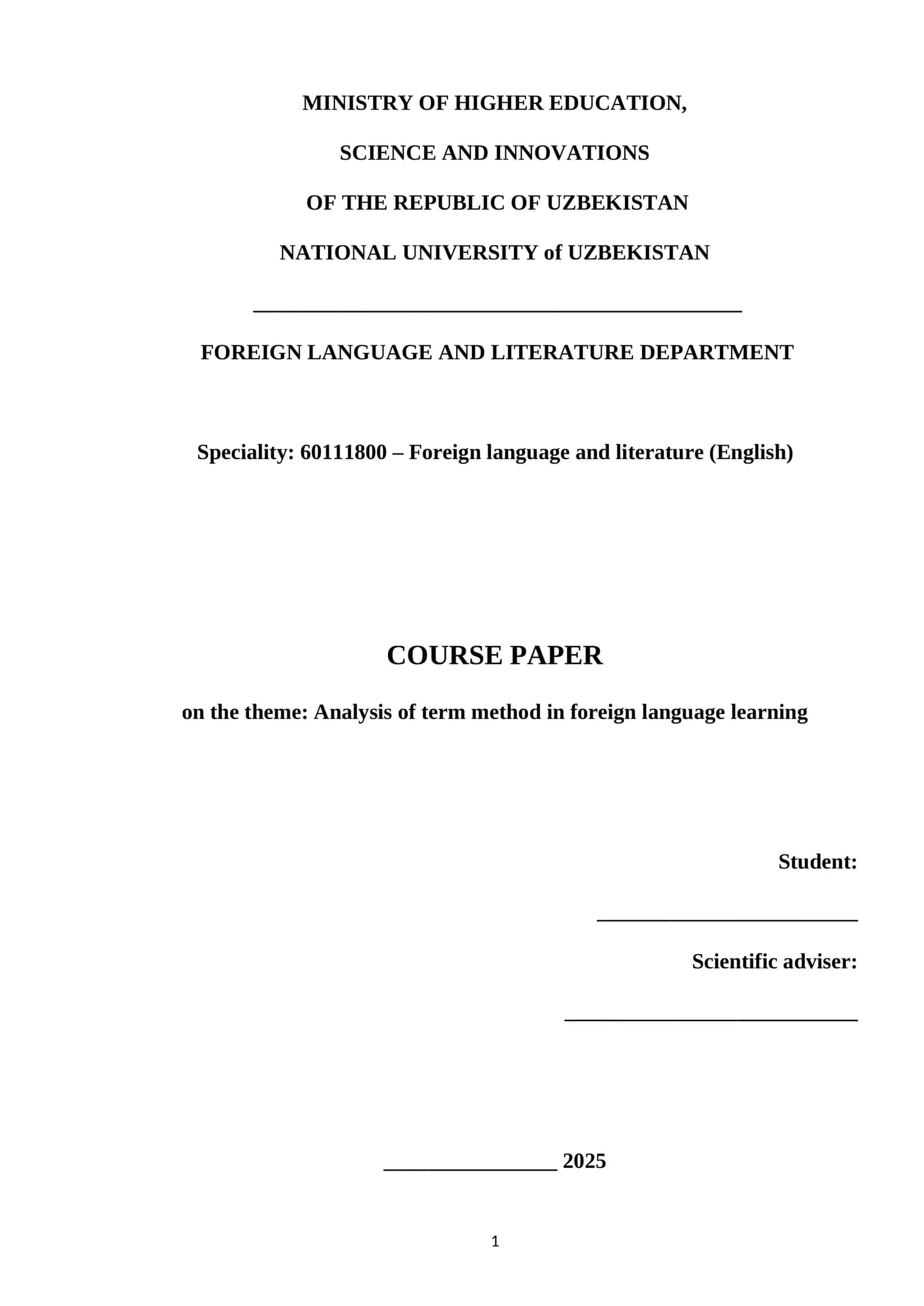 Analysis of Term Method in Foreign Language Learning