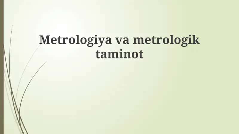Metrologiyavametrologiktaminot