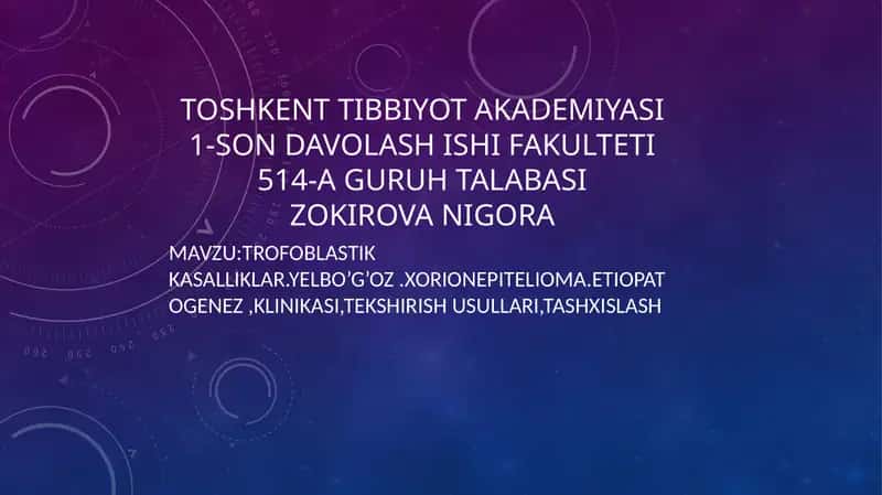 Trofoblastikkasalliklar