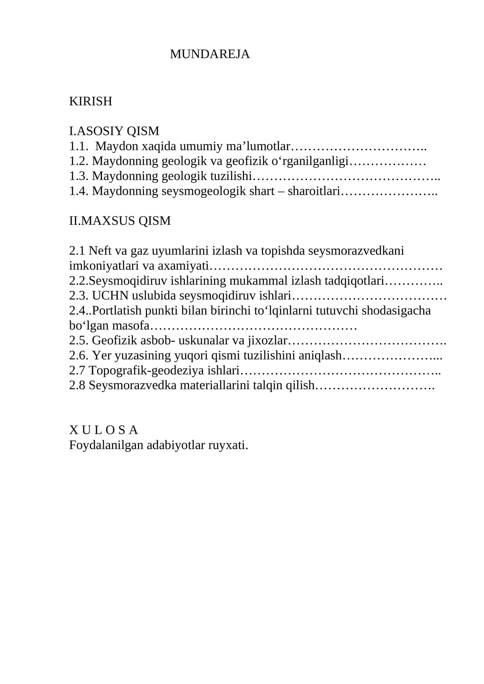Neft va gaz qidiruv ishlarida maydonning seysmografik va geofizik xususiatlarini inobatga olgan holda amalga oshirish