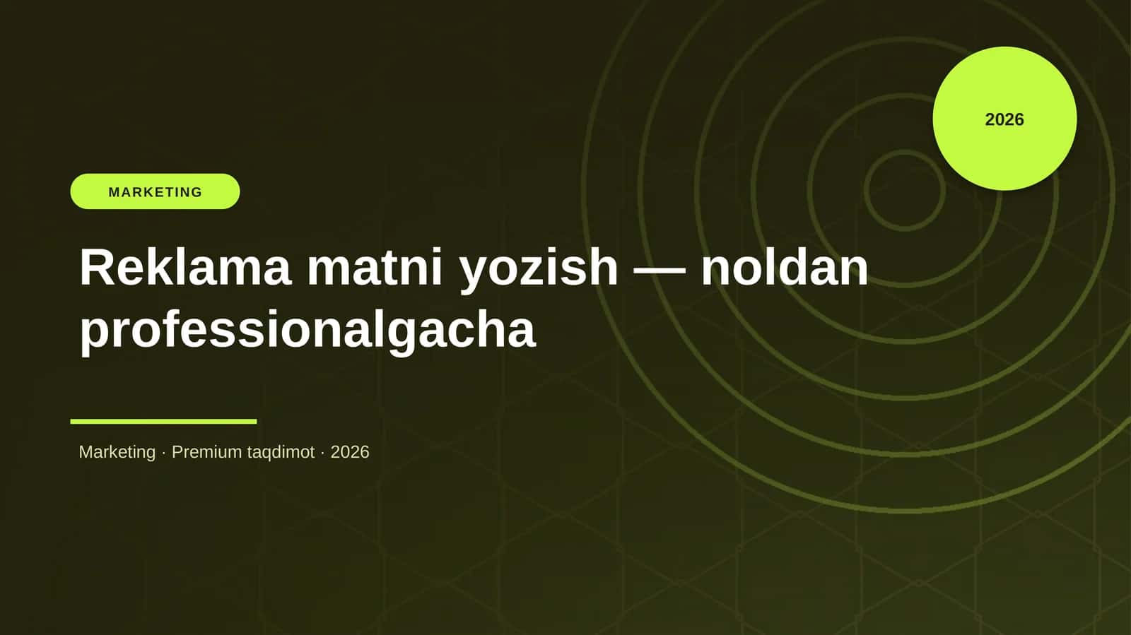 Reklama matni yozish — noldan professionalgacha