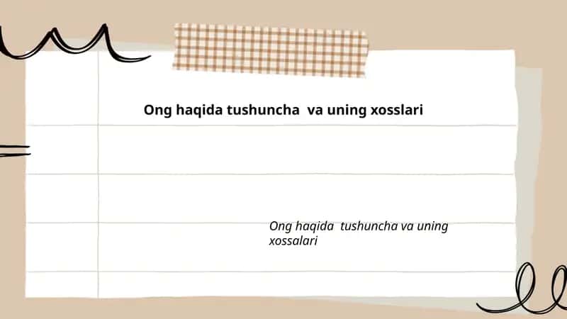 Ongning taʼrifi va mohiyati