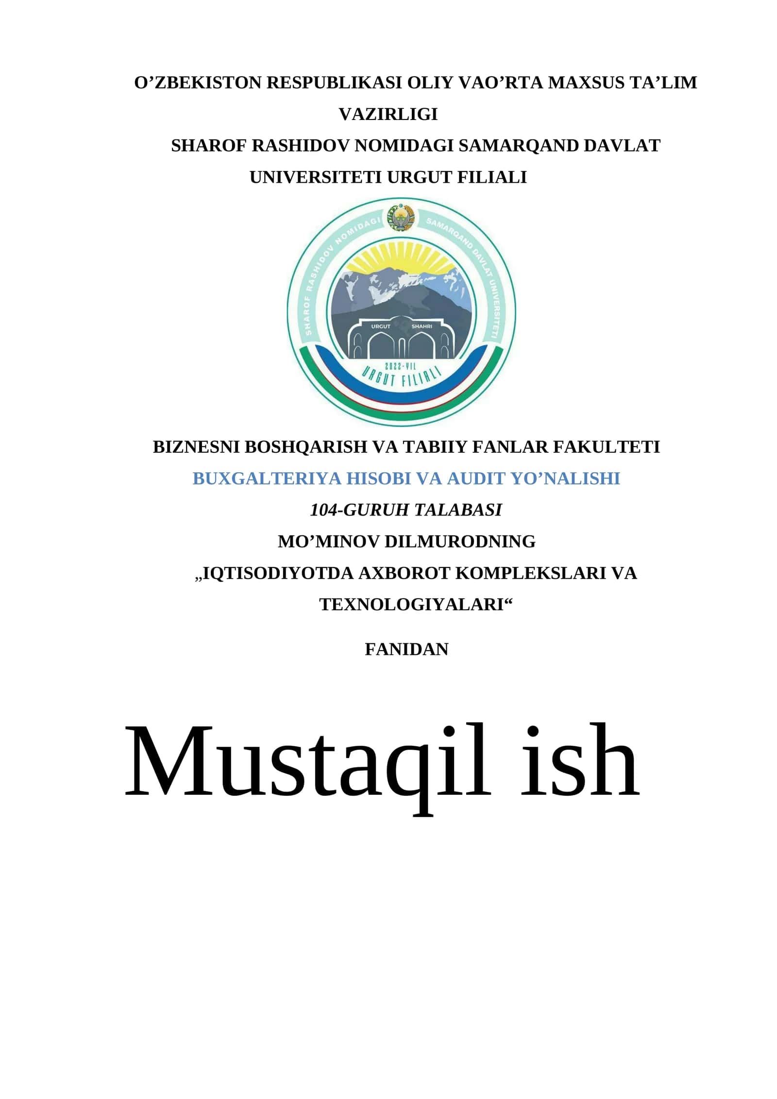 Excel daturida diagrammalar bilan ishlash