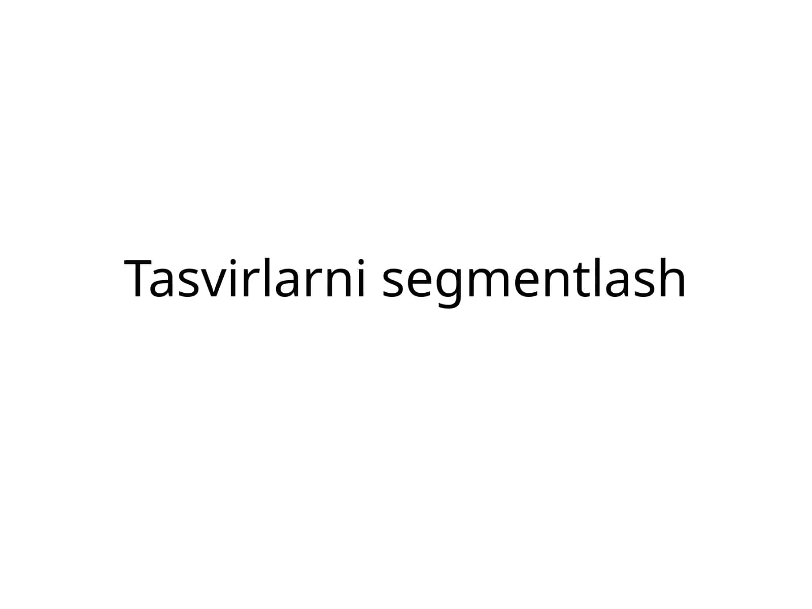 Tasvirlarni segmentlash