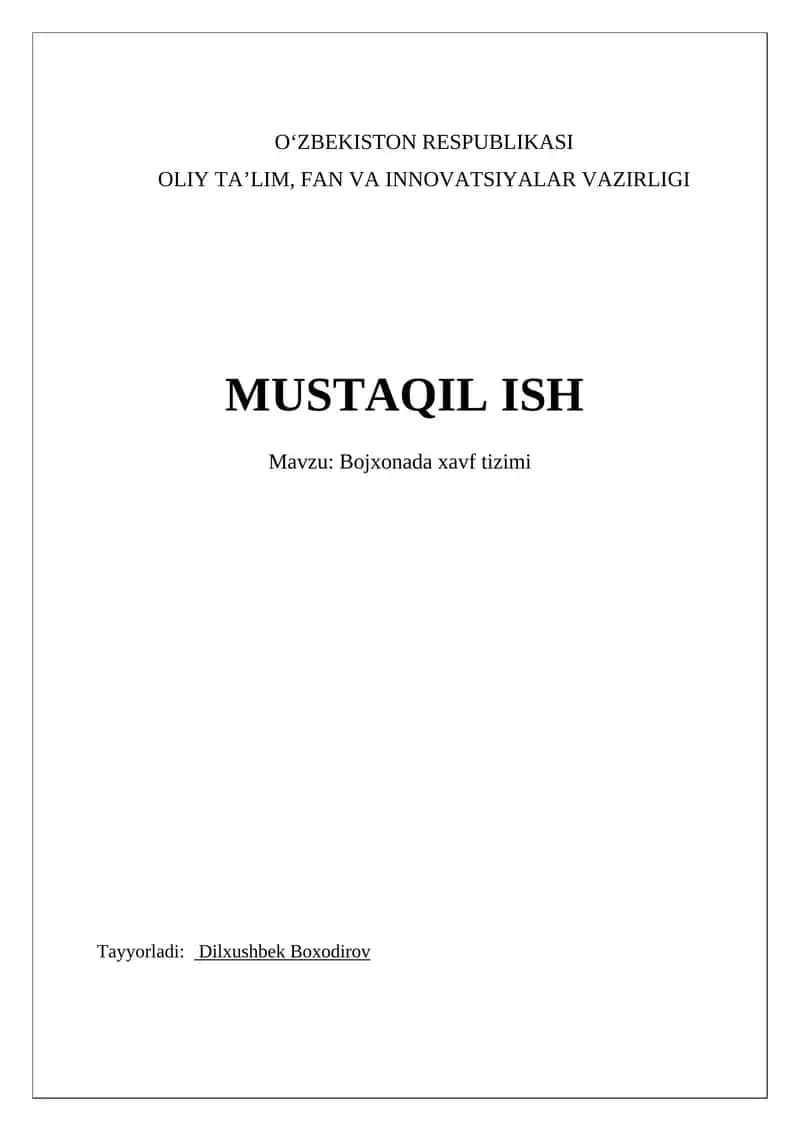Bojxonada xavf tizimi