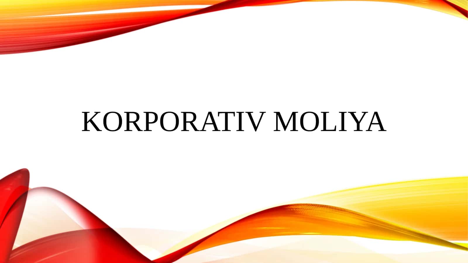 Korporativ moliya