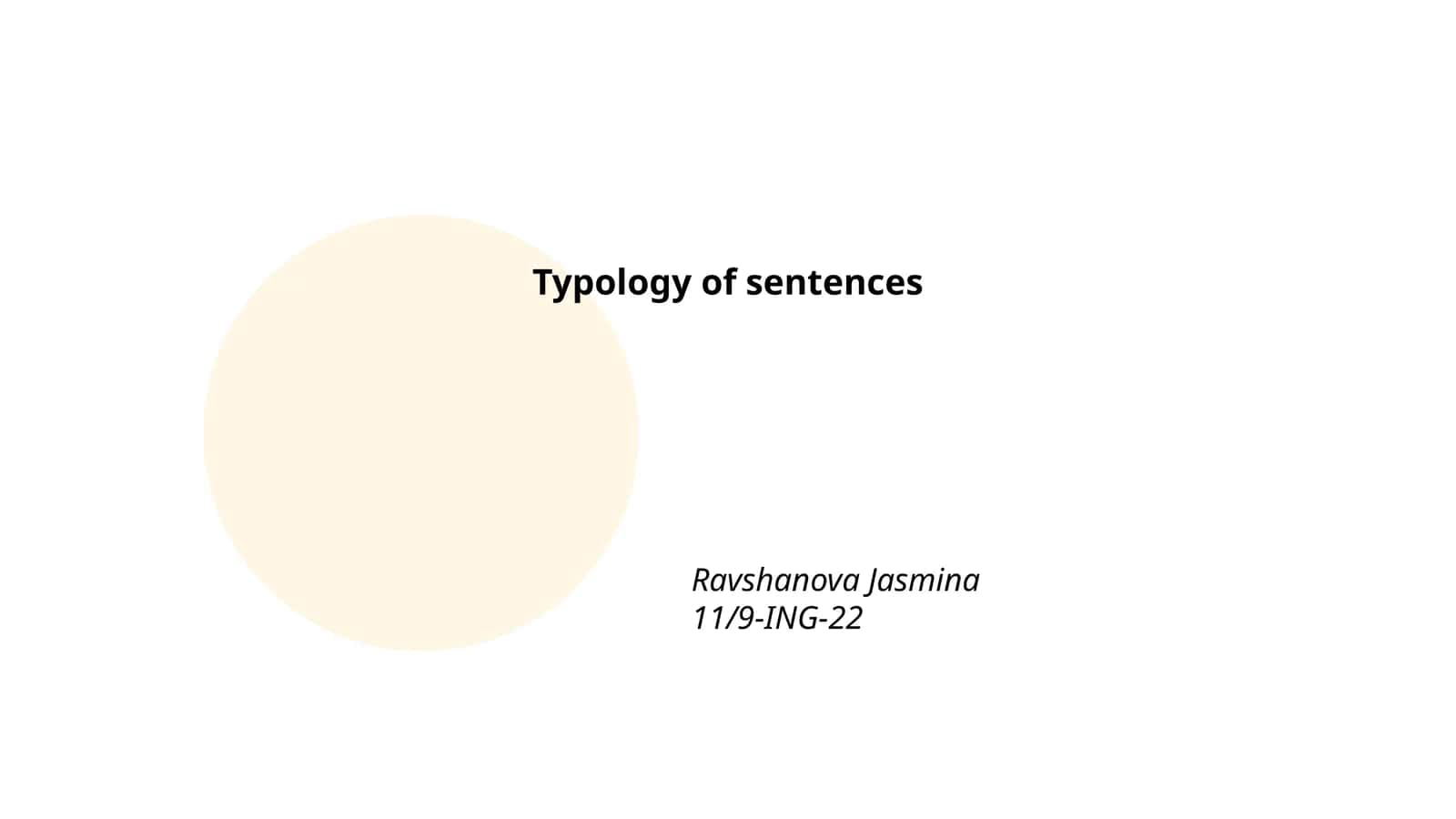 Typology of sentences
