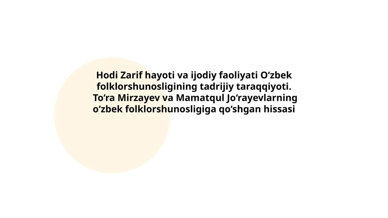 O‘zbek folklorshunosligini tadrijiy taraqqiy etish usullari