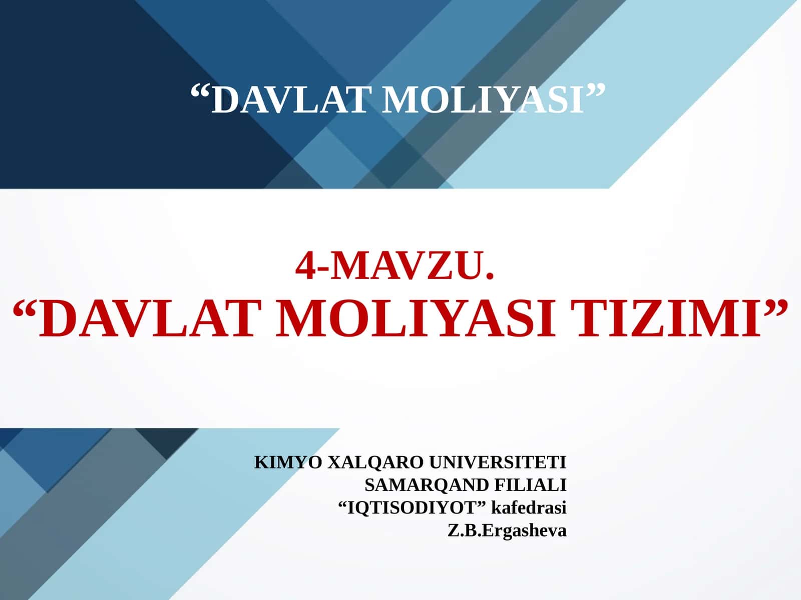 DAVLAT MOLIYASITIZIMI