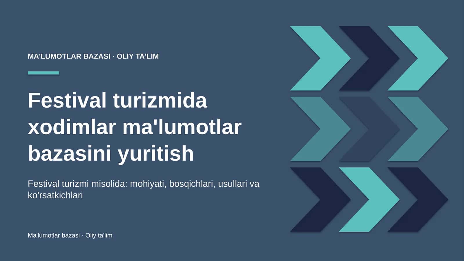 festival turizmida xodimlar ma'lumotlar bazasini yuritish 8347