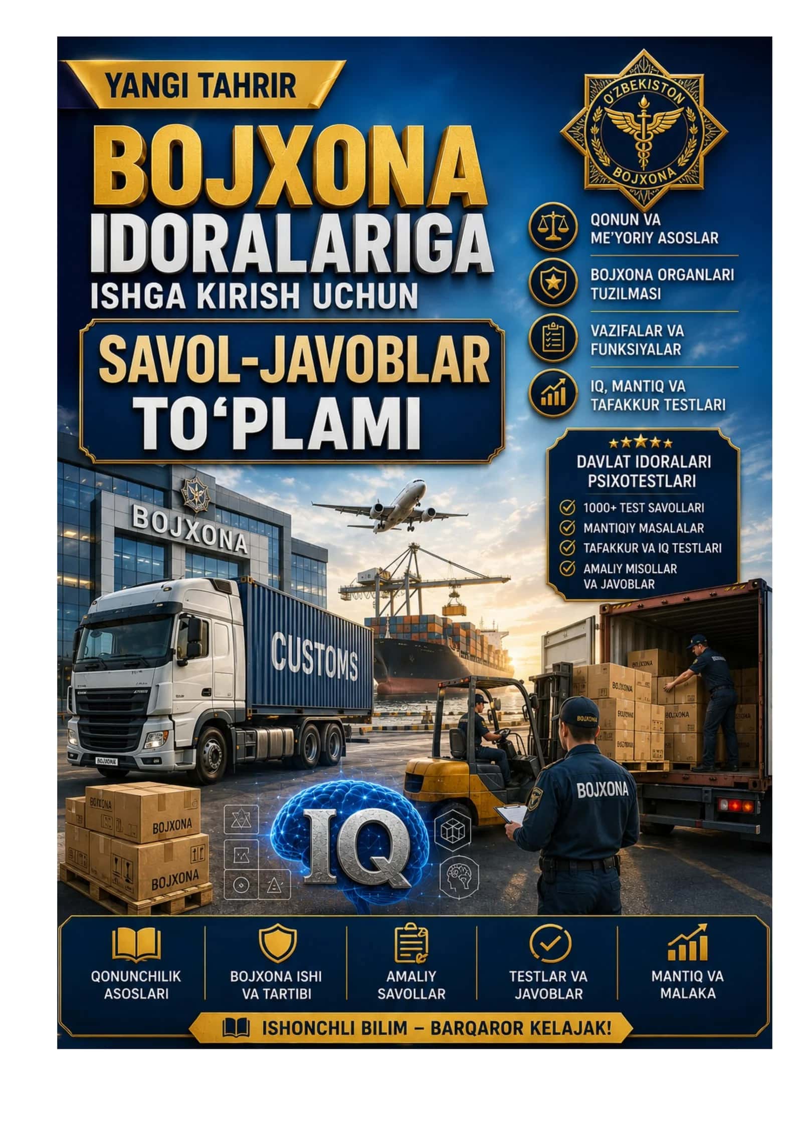 Bojxonaga kiruvchilar uchun test savolari xxx
