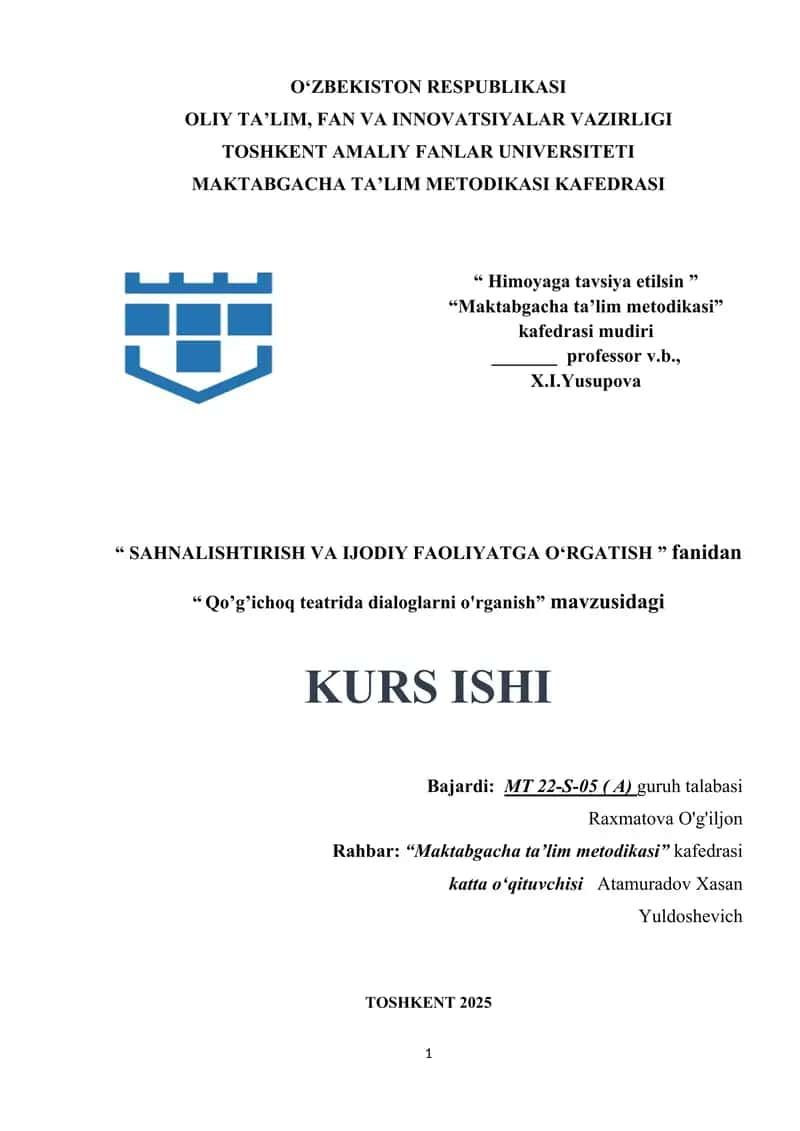 Qo’g’ichoq teatrida dialoglarni o'rganish