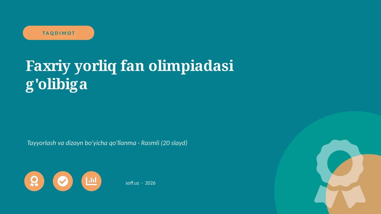Faxriy yorliq fan olimpiadasi g'olibiga