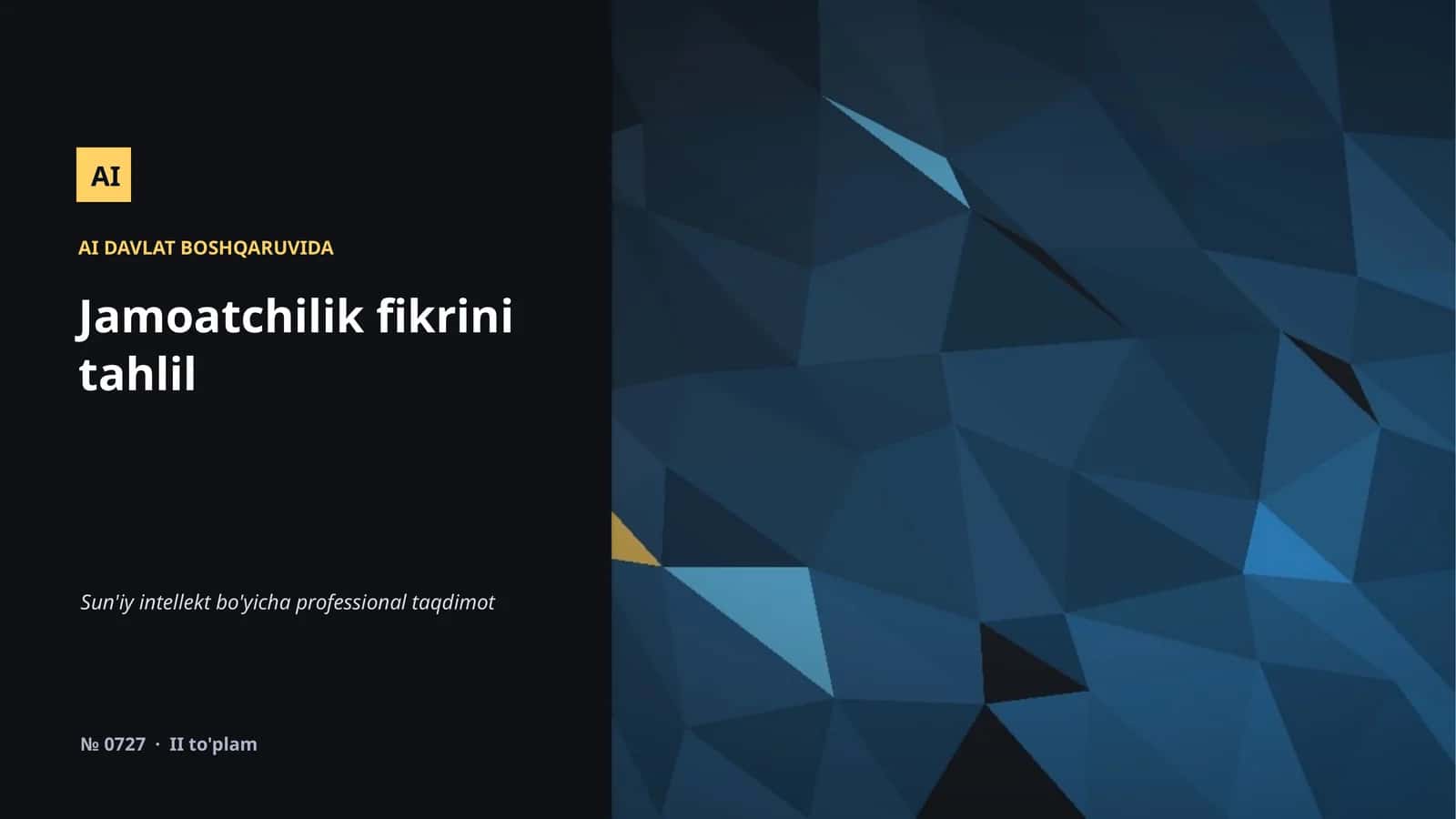 Sun'iy intellekt bo'yicha professional taqdimot