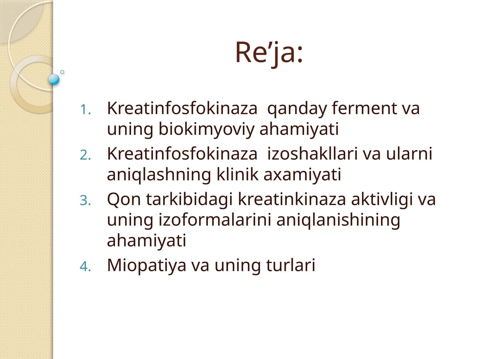 Kreatin fosfokinaza, miopatiyalar, mushak denervatsiasi