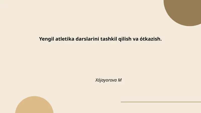 Yengil atletika darslari