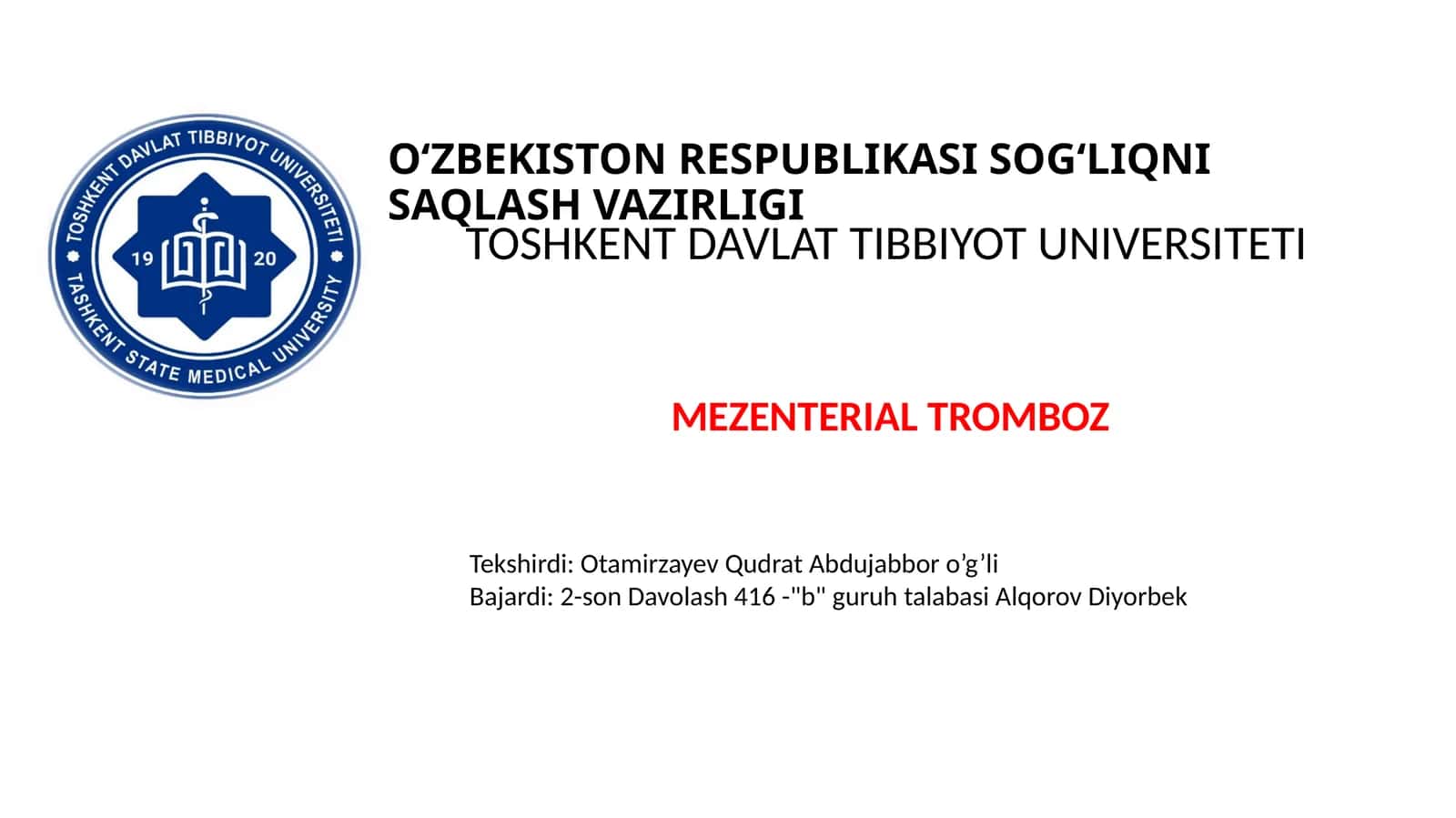 MEZENTERIALTROMBOZ
