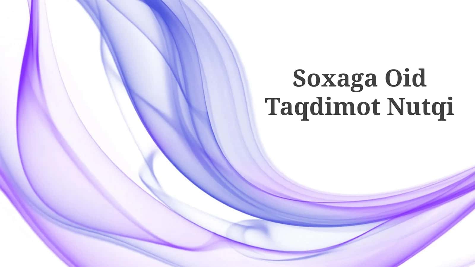 Soxaga Oid Taqdimot Nutqi