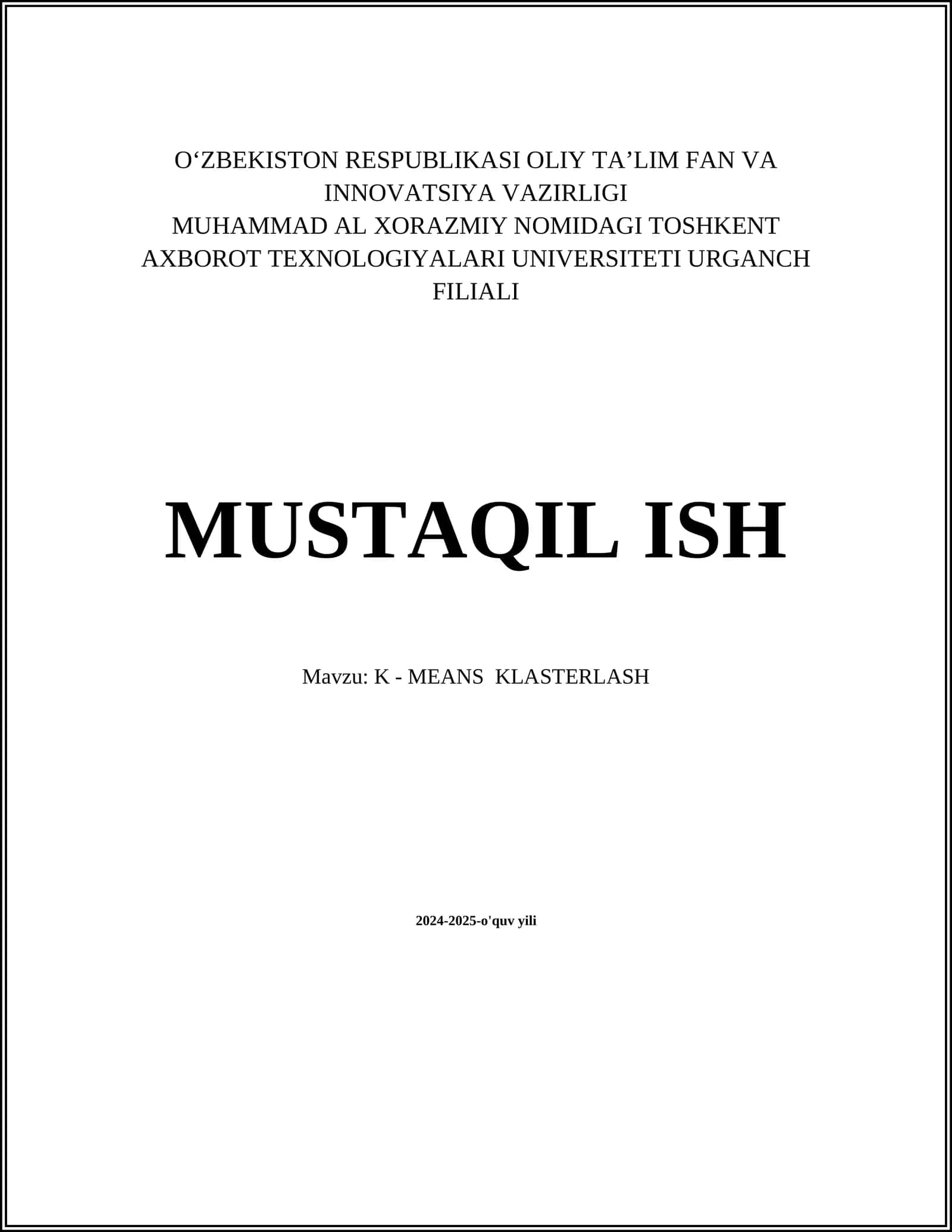 K-moyillash algoritmi