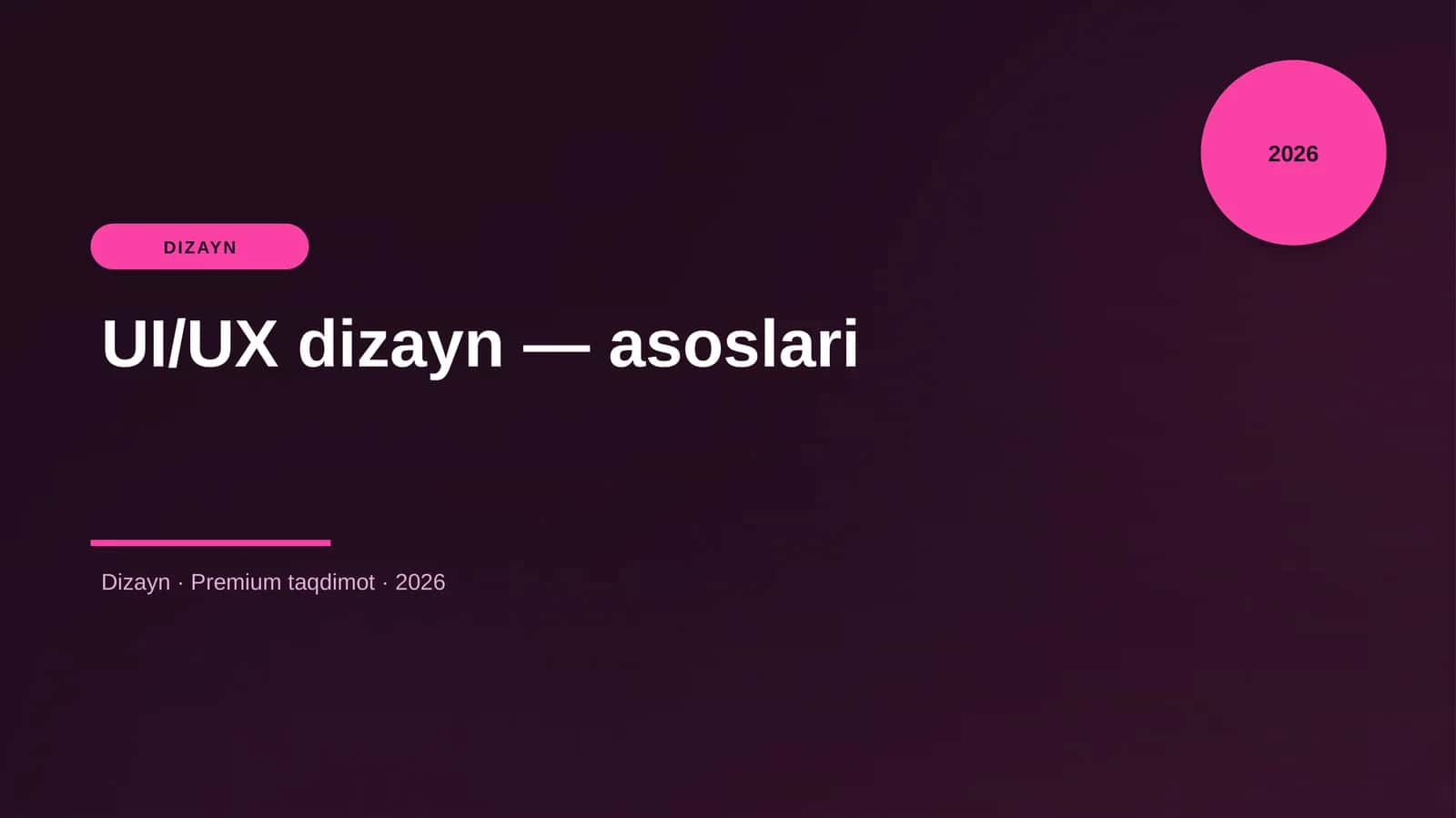 UI/UX dizayn — asoslari