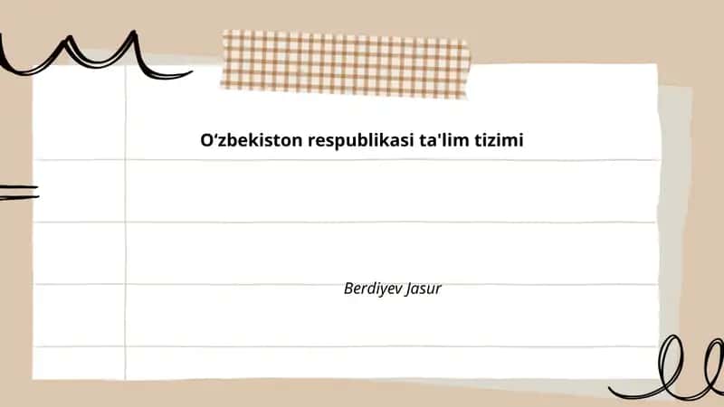 Oʻzbekiston Respublikasi ta'lim tizimi