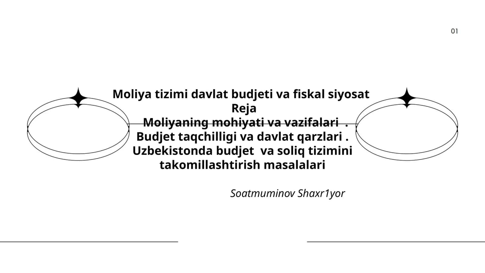 Moliya tizimi davlat budjeti va fiskal siyosat
