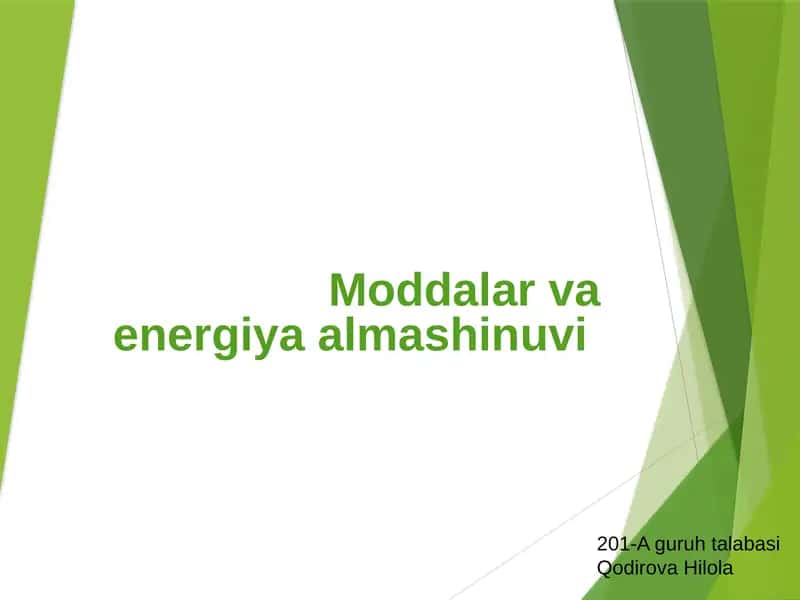 Moddalar almashinuvi fiziologiyasi