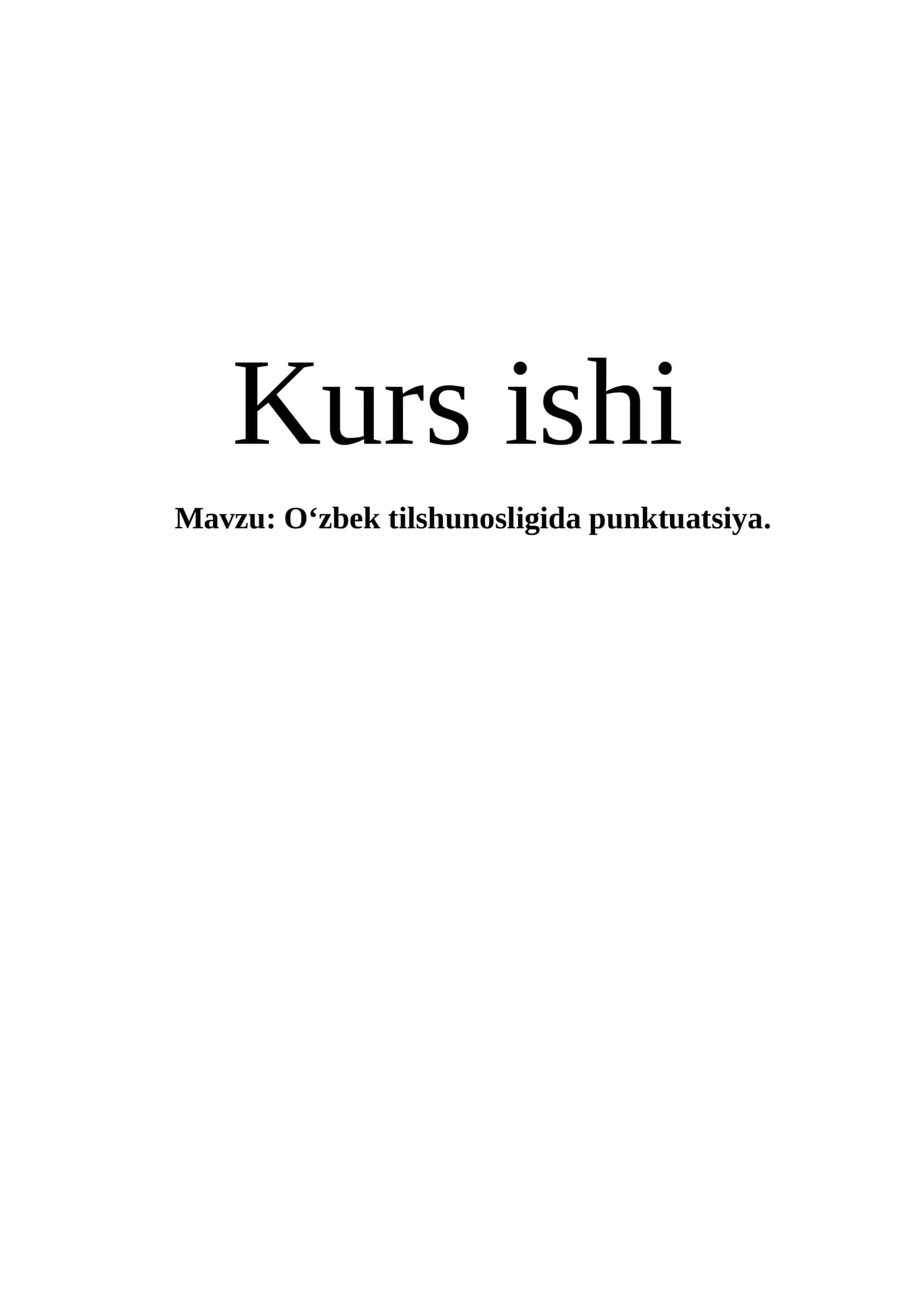 O‘zbek tilshunosligida punktuatsiya