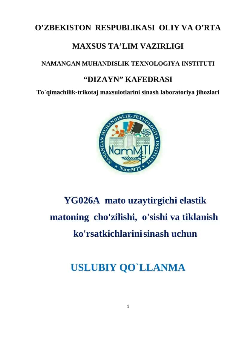 To`qimachilik-trikotaj maxsulotlarini sinash laboratoriya jihozlari