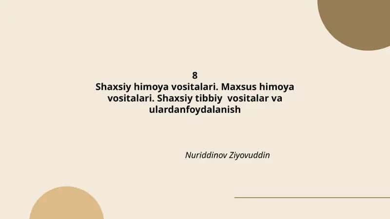 Shaxsiy Himoya Vositalari