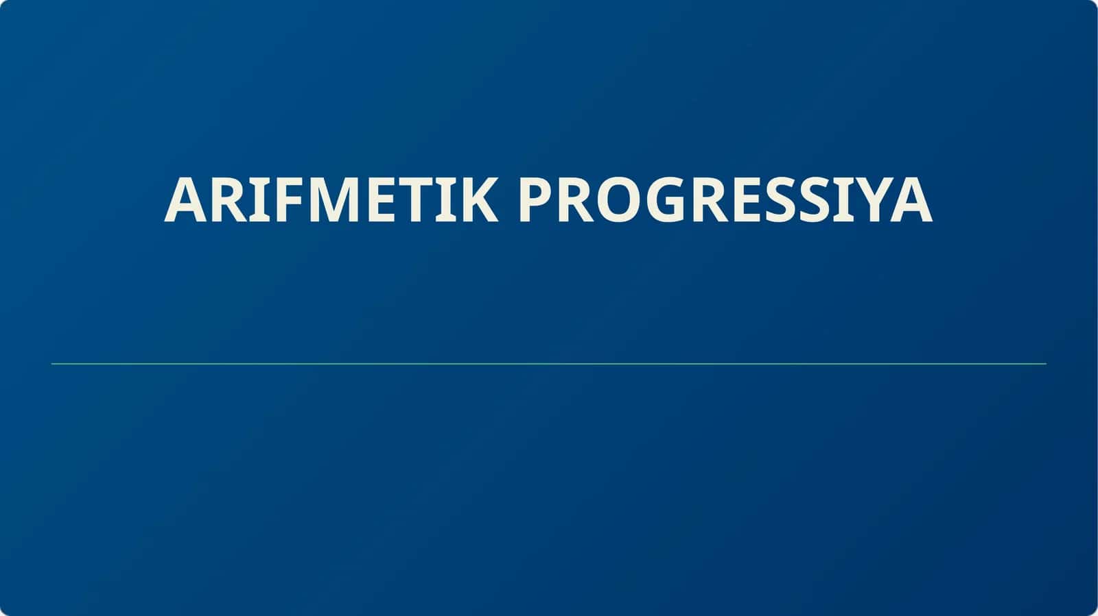 Arifmetik progressiya