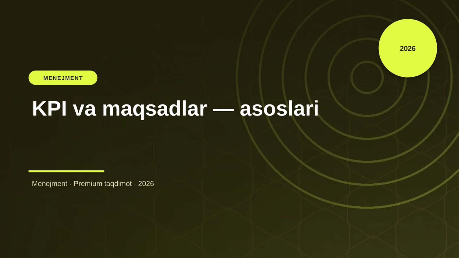 KPI va maqsadlar — asoslari