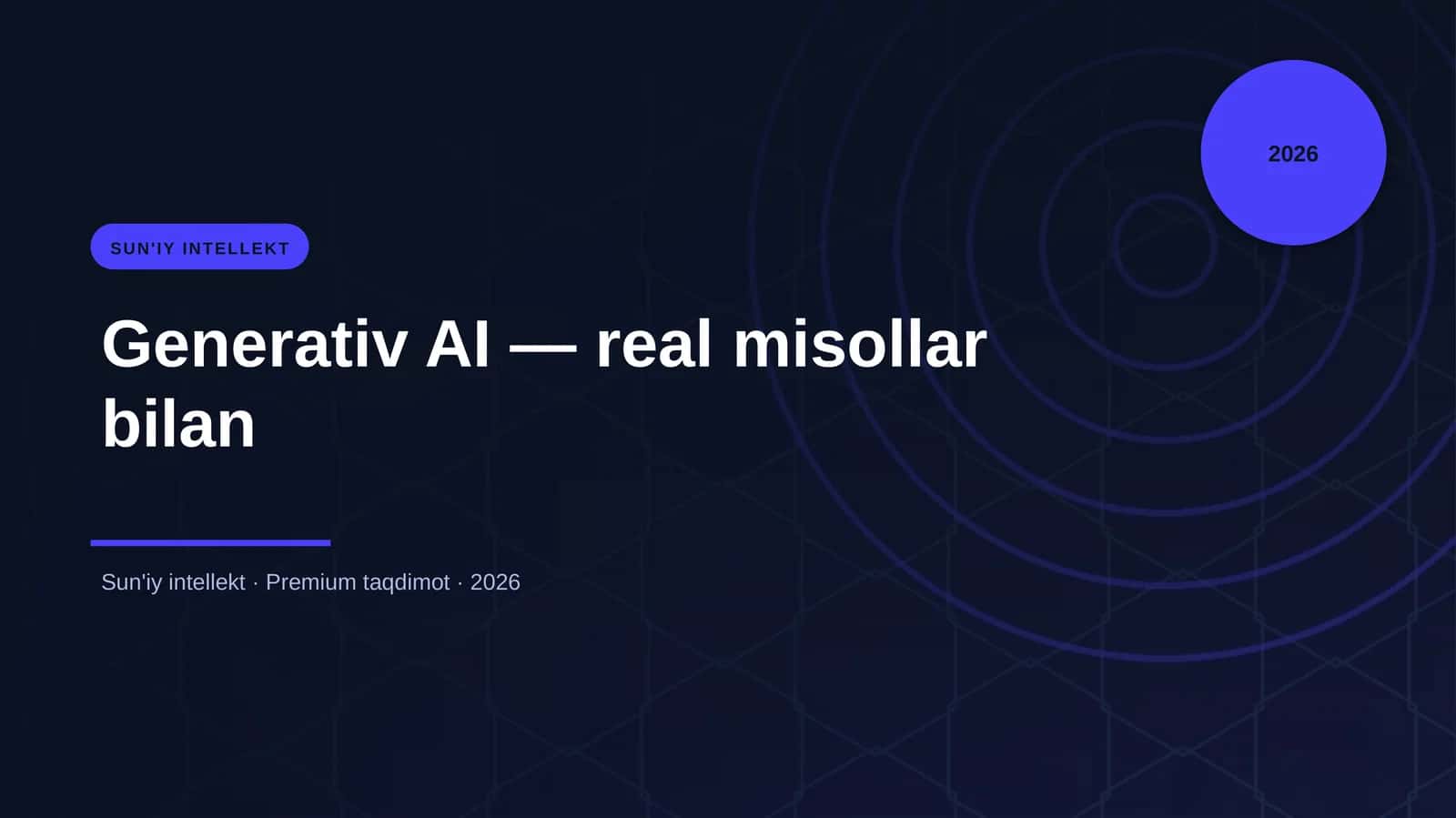 Generativ AI — real misollar bilan