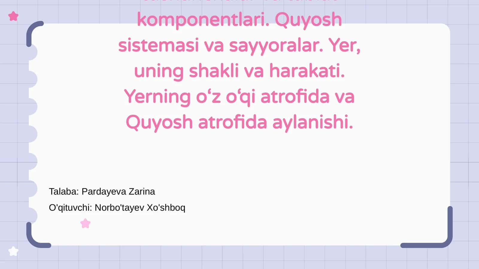 Tabiat Haqida Asosiy Tushunchalar