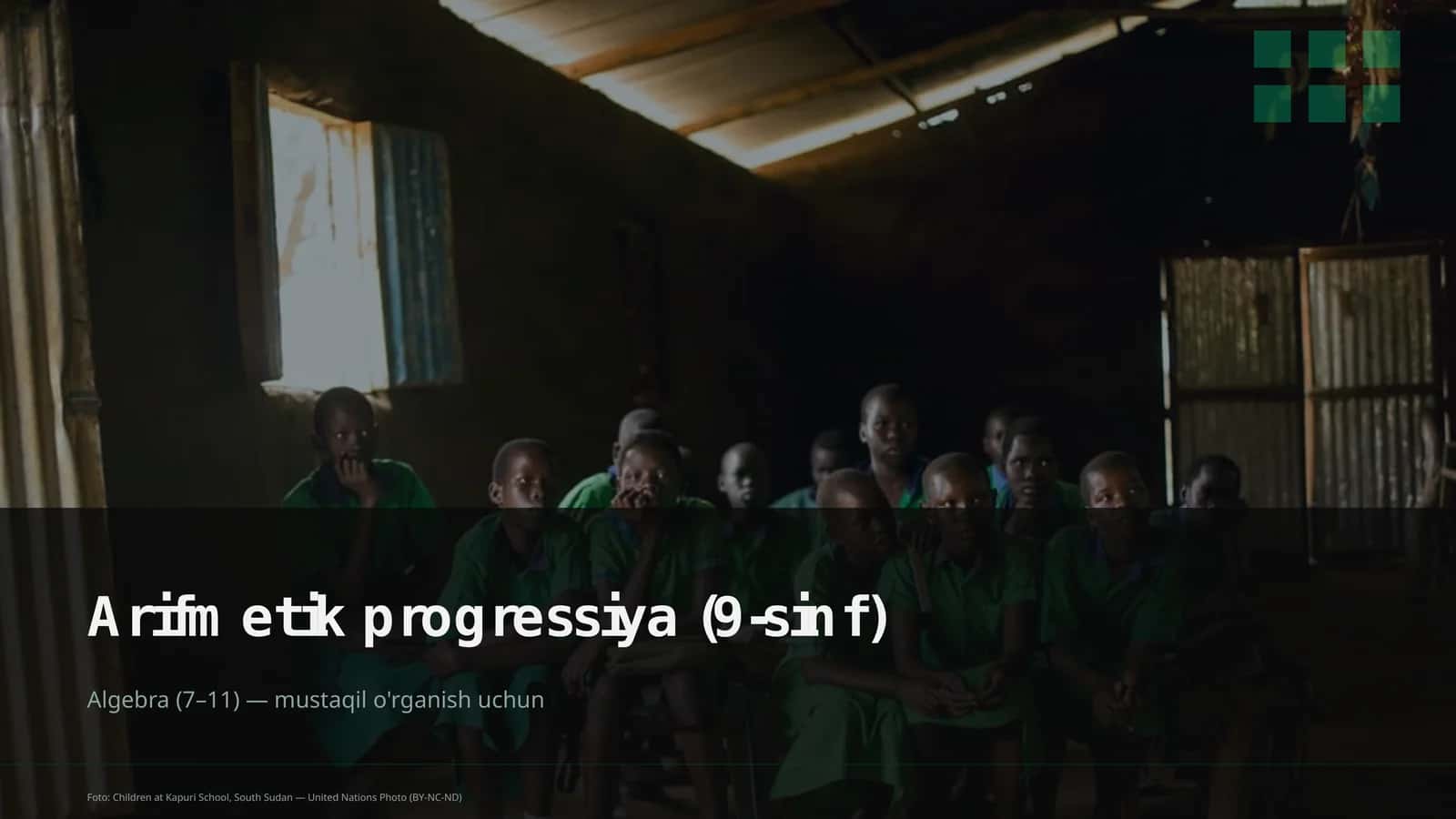 Arifmetik progressiya (9-sinf)