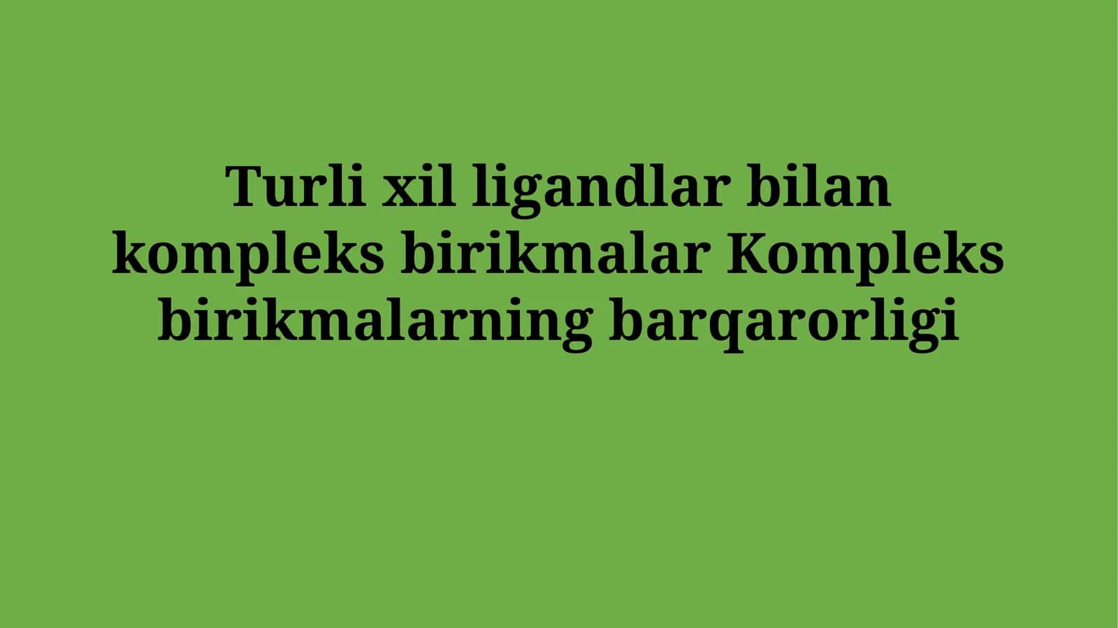 Kompleks birikmalar