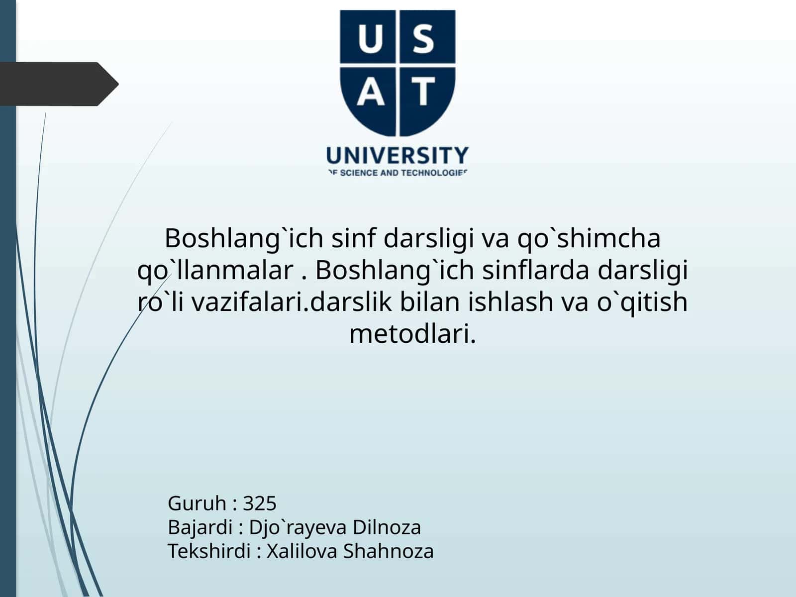 Boshlang`ich sinflar darslari