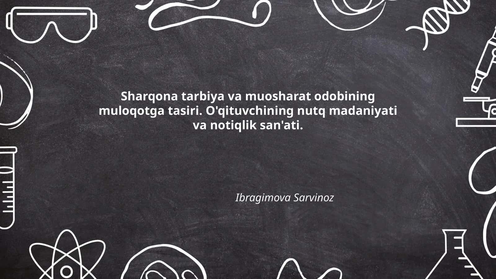 Sharqona tarbiya va muosharat odobining muloqotga tasiri