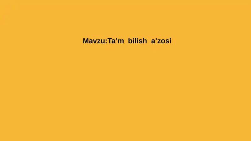 Ta’m bilish a’zosi