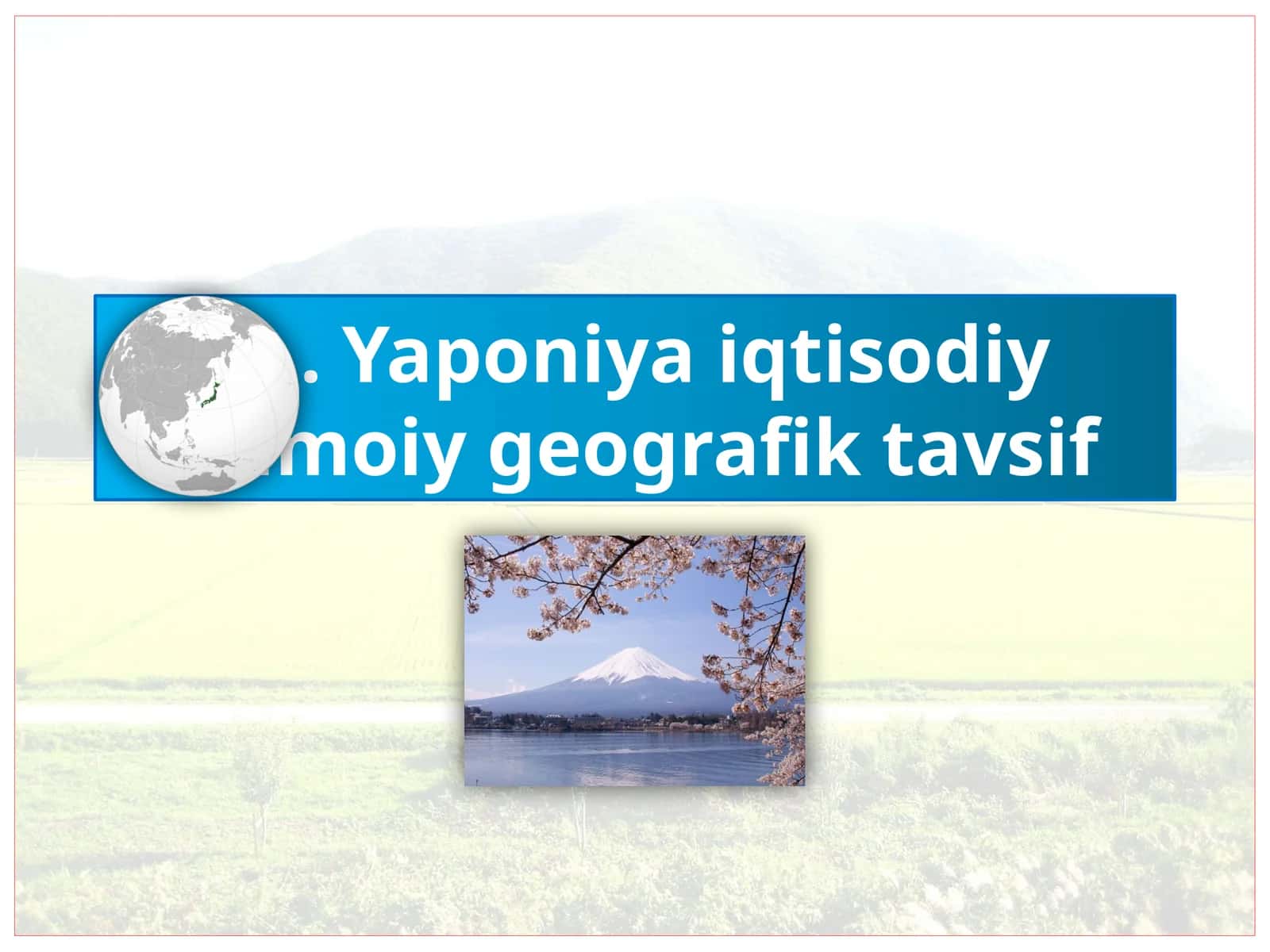 Yaponiyaiqtisodiy ijtimoiy geografik tavsif