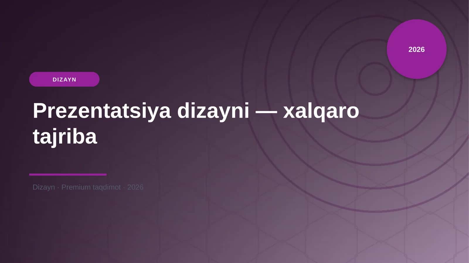 Prezentatsiya dizayni — xalqaro tajriba
