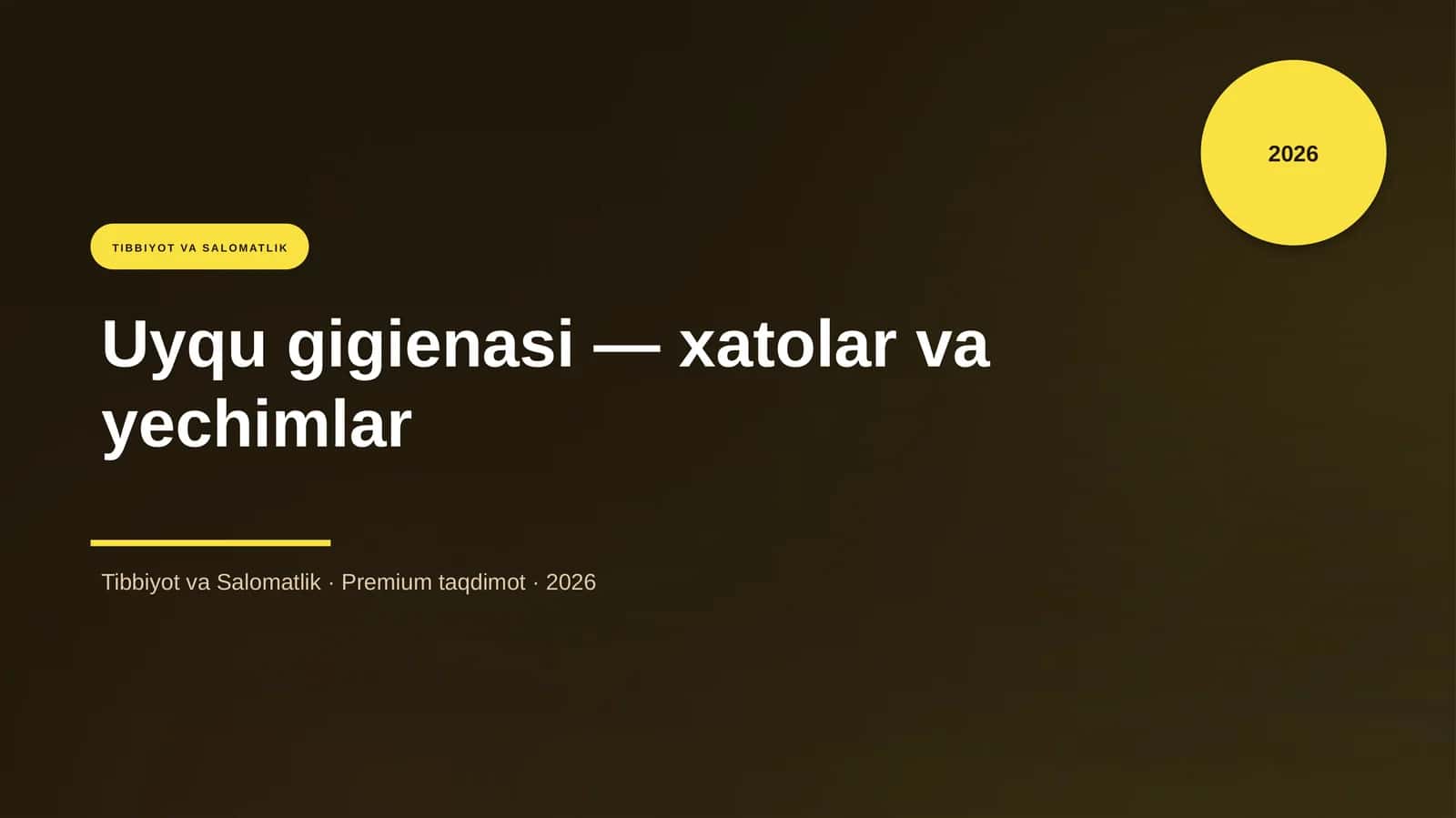 Uyqu gigienasi — xatolar va yechimlar