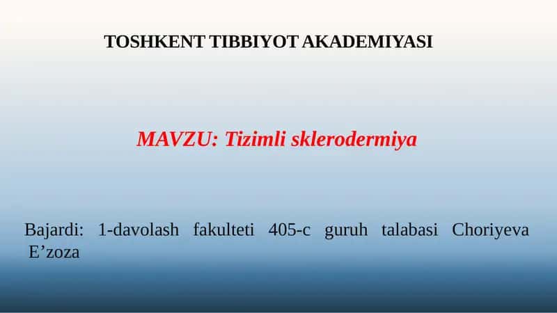 Tizimlisklerodermiya
