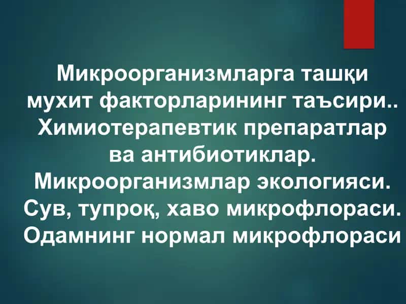 Микроорганизмлар факторлари