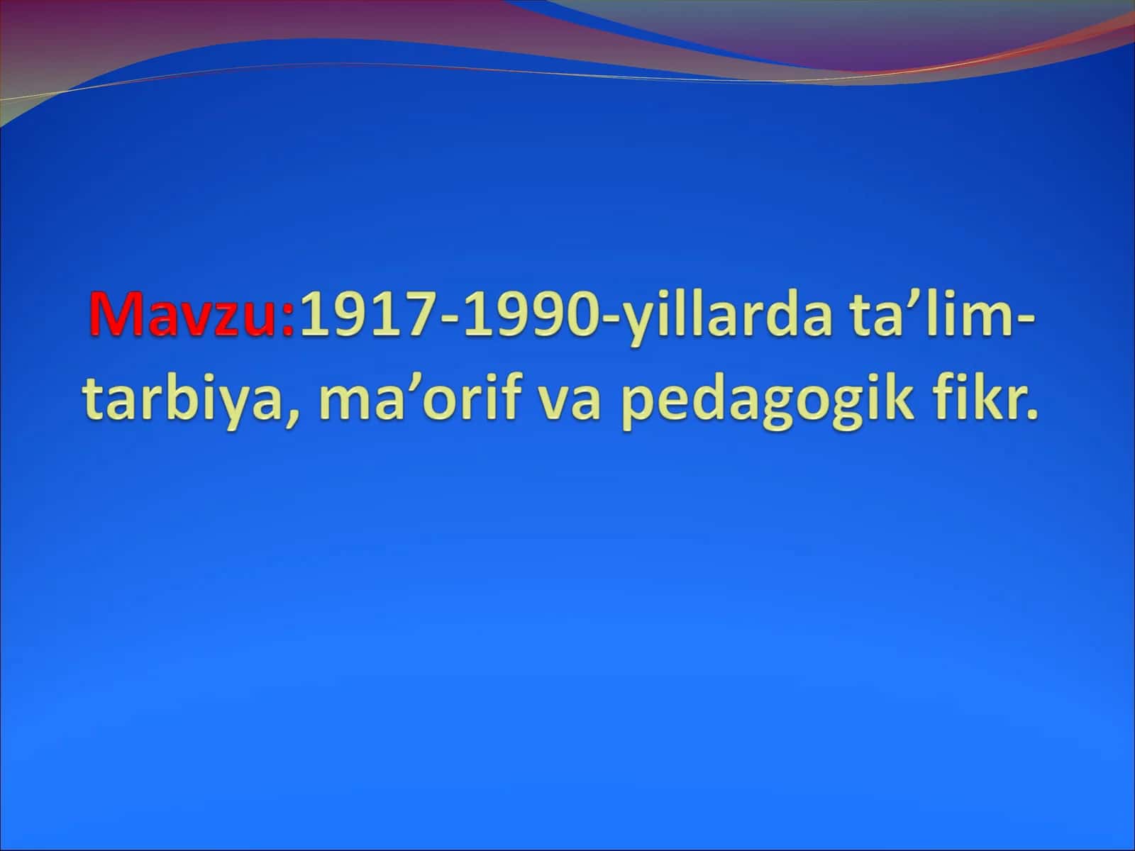 O’zbekistonda Xalq Ta’limi